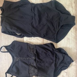 two capizeo black leotards size xs/s